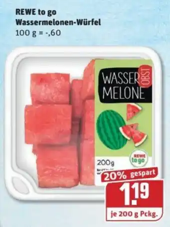 REWE Kaufpark Rewe to go Wassermelonen Würfel 200g Angebot