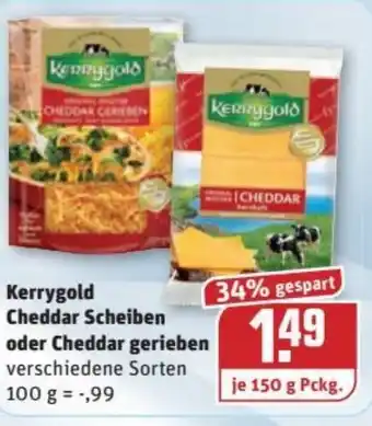 REWE Kaufpark Kerrygold Cheddar Scheiben oder Cheddar Gerieben 150 g Angebot