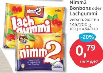 Budni Nimm2 Bonbons oder Lachgummi 145/200g Angebot