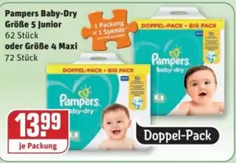 REWE Kaufpark Pampers Baby Dry Größe 5 Junior oder Größe 4 Maxi Angebot