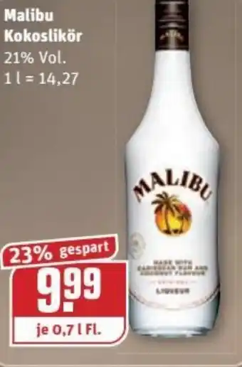 REWE Kaufpark Malibu Kokoslikör 0,7L Angebot