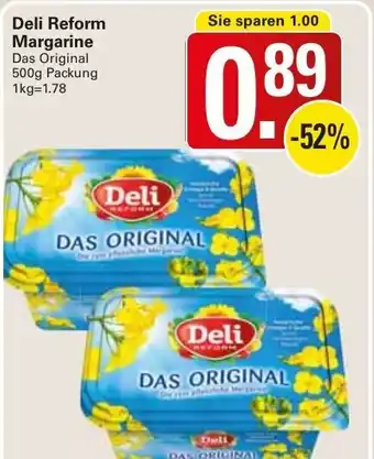 WEZ Deli Reform Margarine Das Original 500g Packung Angebot