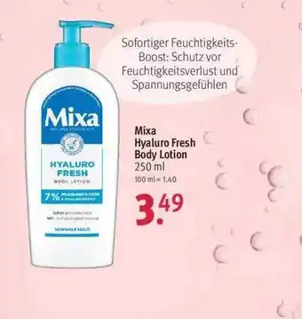 Rossmann Mixa Hyaluron Fresh Body Lotion Angebot