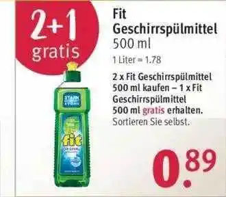 Rossmann Fit Geschirrspülmittel Angebot