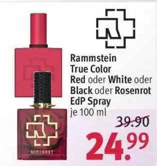 Rossmann Rammstein True Color Red Oder White Oder Black Oder Rosenrot Edp Spray Angebot