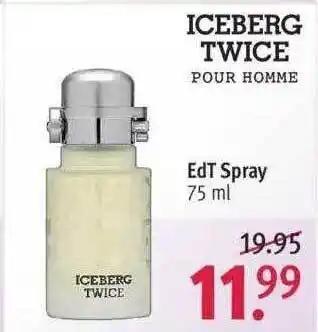 Rossmann Iceberg Twice Pour Homme Edt Spray Angebot