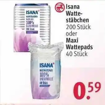 Rossmann Isana Wattestäbchen Oder Maxi Wattepads Angebot