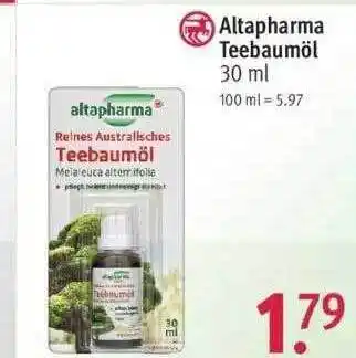 Rossmann Altapharma Teebaumöl Angebot