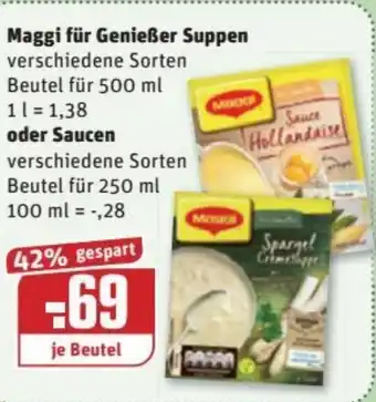 REWE Kaufpark Maggi für Genießer Suppen oder Saucen Angebot