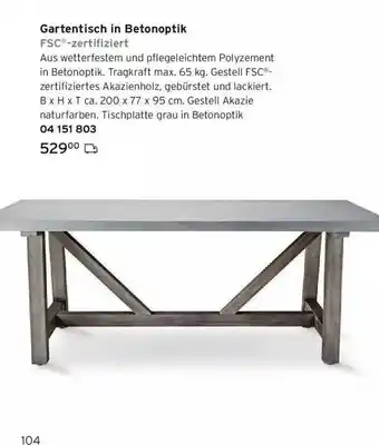 Tchibo Gartentisch In Betonoptik Angebot