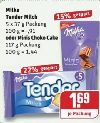 REWE Kaufpark Milka Tender Milch oder Minis Choko Cake Angebot