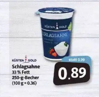 Markant Küsten Gold Schlagsahne 250g Becher Angebot