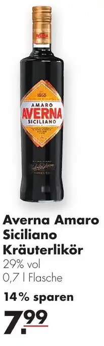 Handelshof Averna Amaro Siciliano Kräuterlikör 0,7L Flasche Angebot