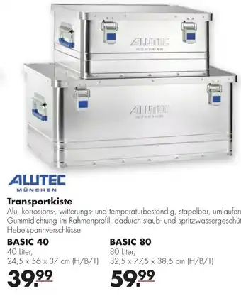 Handelshof Alutec München Transportkiste Basic 40/80 Angebot