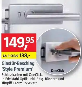 Bauhaus Glastür Beschlag Style Premium Angebot