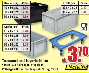 B1 Discount Baumarkt Transport und Lagerbehälter Angebot