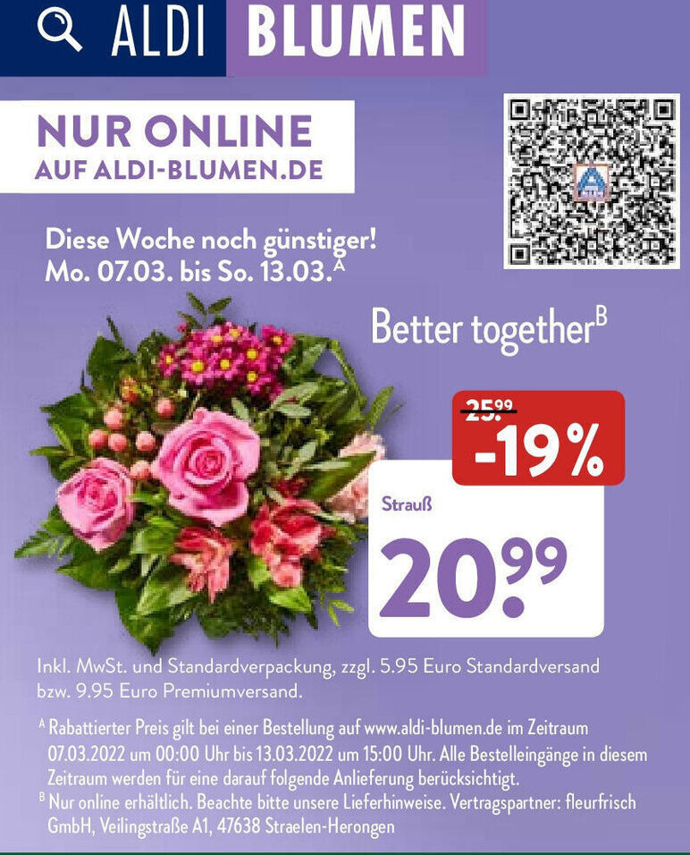 Blumen Angebot bei Aldi Nord