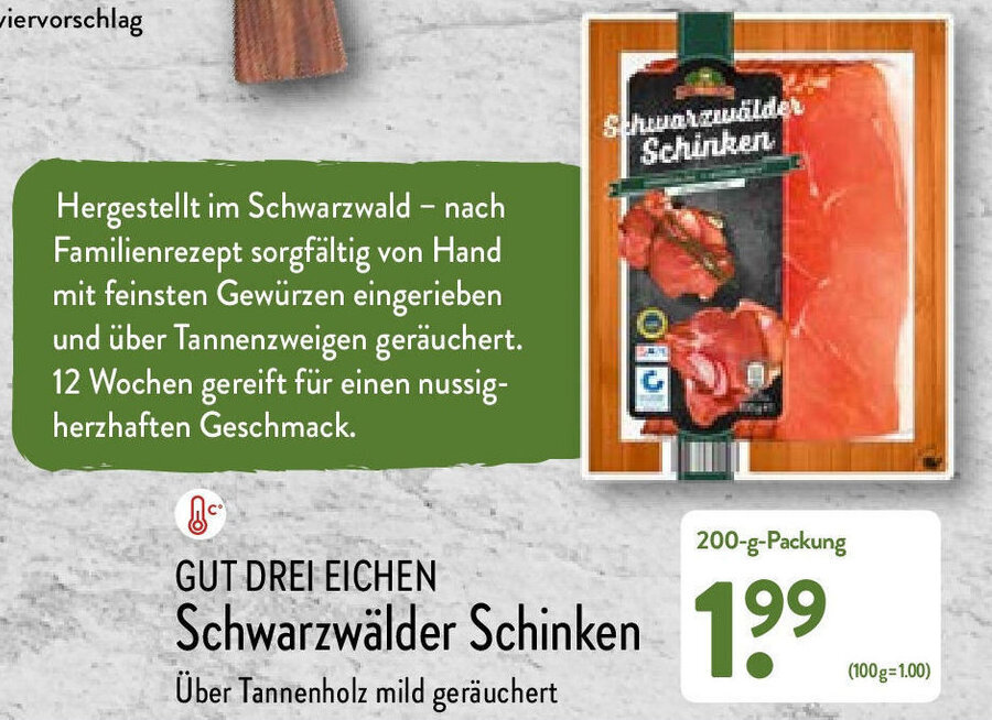 Gut Drei Eichen Schwarzwälder Schinken 200g Angebot bei Aldi Nord