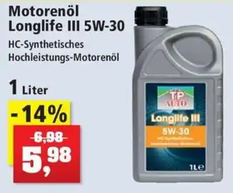 Thomas Philipps Motorenöl Longlife III 5W-30, 1 Liter Angebot