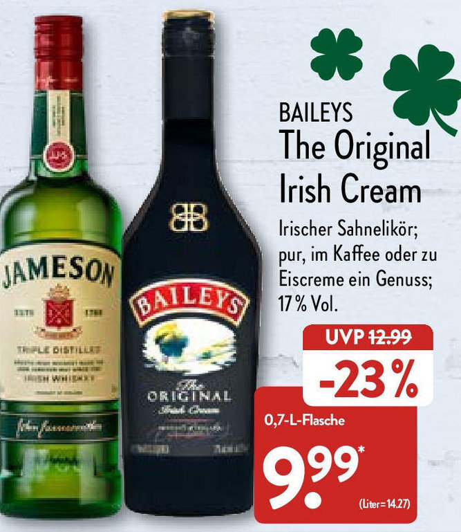 Baileys The Original Irish Cream 0,7l Angebot bei Aldi Nord