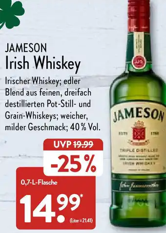 Aldi Nord Jameson Irish Whiskey 0,7l Angebot