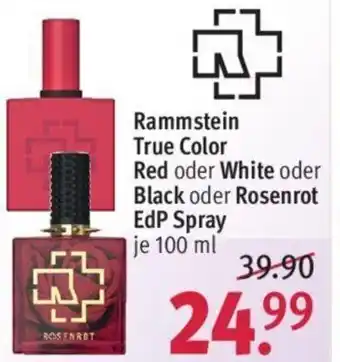 Rossmann Rammstein True Color Red oder White oder Black oder Rosenrot EdP Spray je 100 ml Angebot