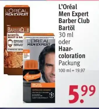 Rossmann L'Oreal Men Expert Barber Club Bartol 30 ml oder Haarcoloration Angebot