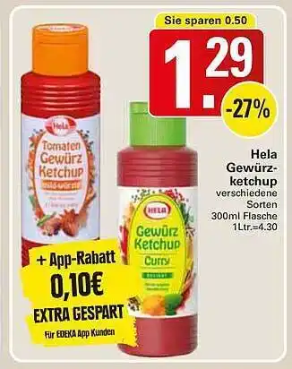 WEZ Hela Gewürz Ketchup Angebot