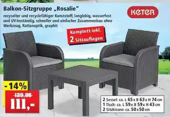 Thomas Philipps Keter Balkon-sitzgruooe „rosalie” Angebot