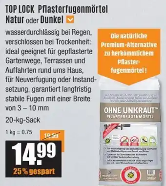 V Baumarkt Top Lock Pflasterfugenmörtel Natur oder Dunkel Angebot