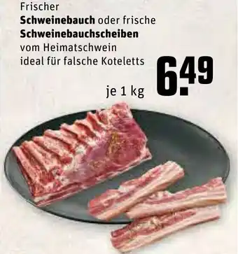 REWE Frischer Schweinebauch oder Schweinebauchscheiben 1kg Angebot