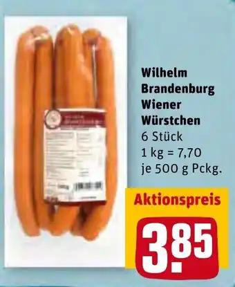 REWE Wilhelm Brandenburg Wiener Würstchen 500g Pckg. Angebot