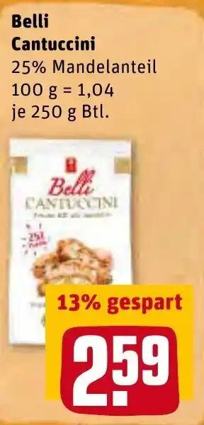 REWE Belli Cantuccini 250g Btl. Angebot