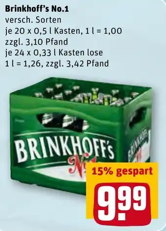 REWE Brinkhoff's No. 1 , 20x0,5L/24x0,33L Angebot