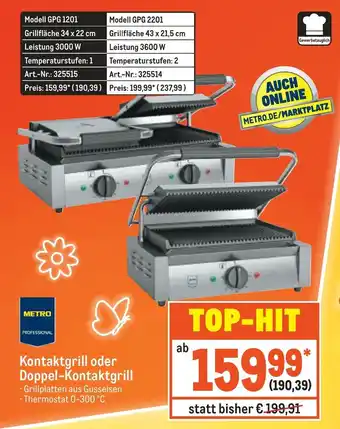 METRO Metro Professional Kontaktgrill oder Doppel Kontaktgrill Angebot