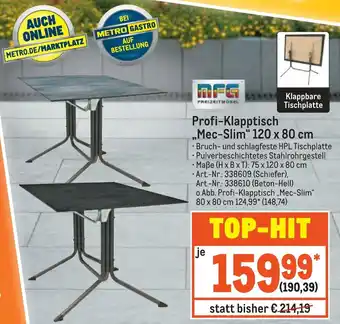 METRO Profi Klapptisch Mec-Slim 120x80 cm Angebot