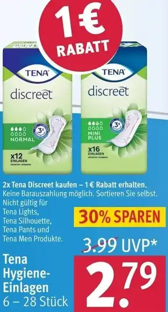 Rossmann Tena Hygiene-Einlagen Angebot