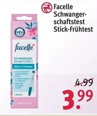 Rossmann Facelle Schwanger-Schaftstest Stick-Frühtest Angebot