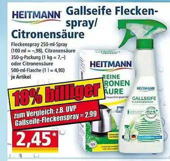 Norma Heitmann Gallseife Fleckenspray Oder Citronensäure Angebot