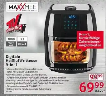 Selgros Maxxmee Digitale Heißluftfritteuse 9in1 Angebot