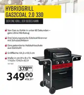 Selgros Hybridgrill Gas2coal 2.0 330 Angebot