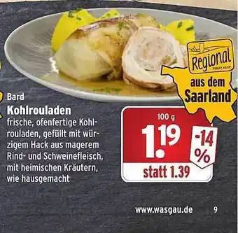 Wasgau Kohlrouladen Angebot