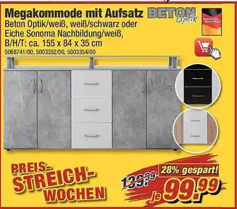 Poco Megakommode Mit Aufsatz Beton Optik Angebot