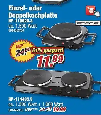 Poco Einzel- Oder Doppelkochplatte Emeno Angebot