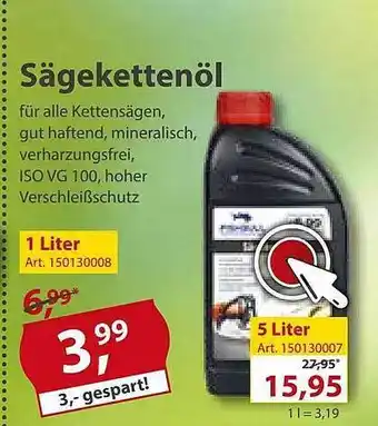 Sonderpreis Baumarkt Sägekettenöl Angebot