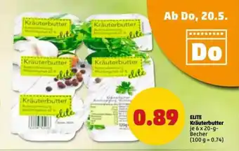 PENNY Elite Kräuterbutter 6x20g Becher Angebot