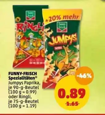 PENNY Funny Frisch Spezialitäten 90g/75g Angebot