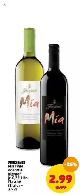 PENNY Freixenet Mia Tinto Oder Mia Blanco 0,75L Angebot