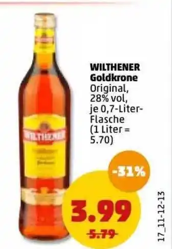 PENNY Wilthener Goldkrone 0,7L Angebot