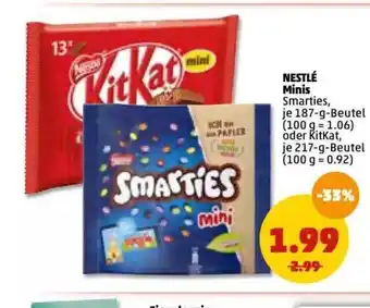 PENNY Nestlé Minis Smarties Je 187-g Beutel Oder Kitkat Angebot